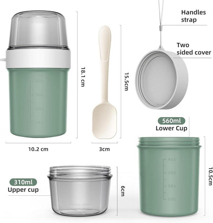 Praktischer Müslibecher to Go mit Löffel - Auslaufsicherer