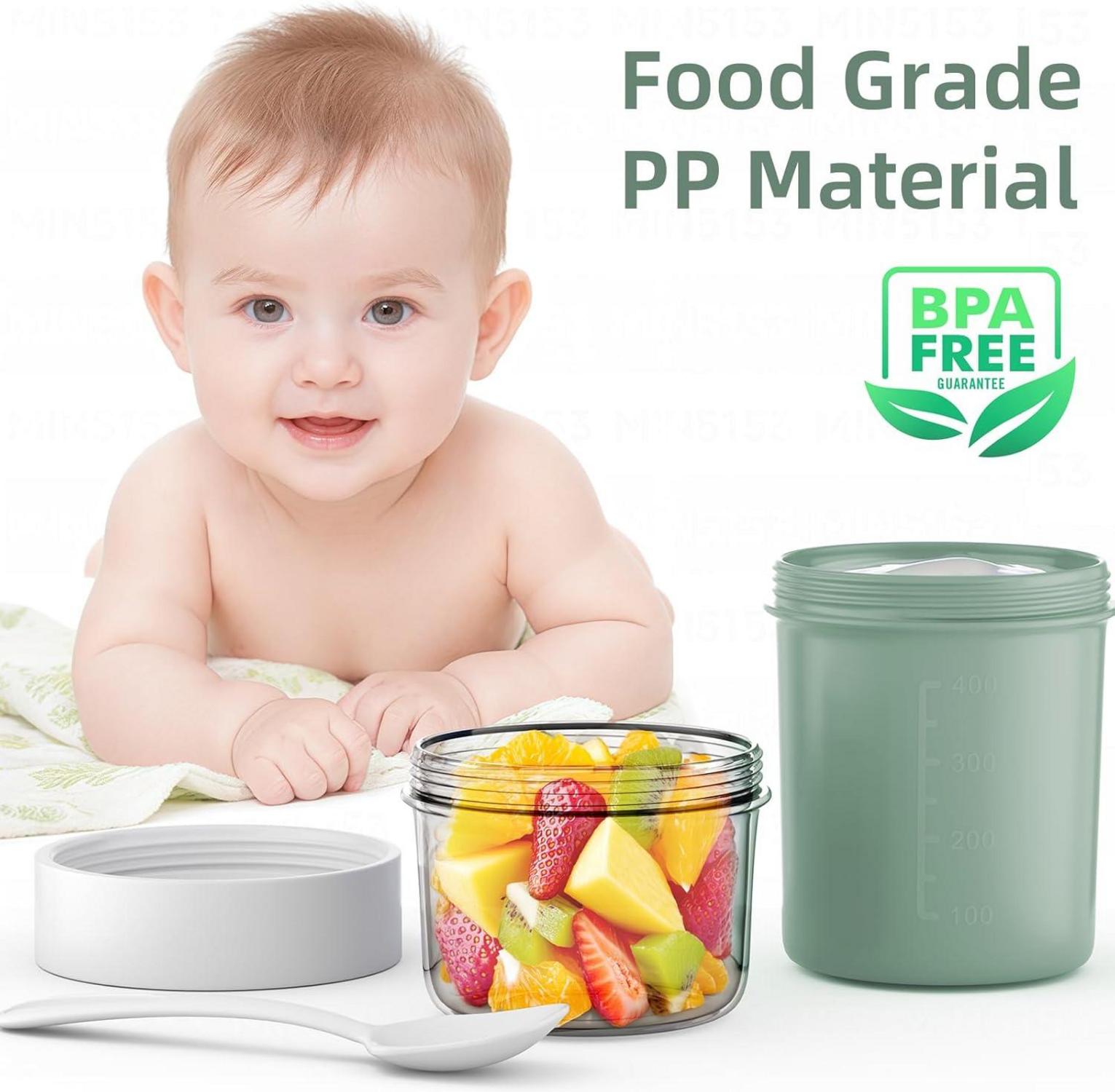 Praktischer Müslibecher to Go mit Löffel 870ml Auslaufsicher Grün