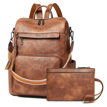 Rucksack Damen Laptopfach 15,6 Zoll Wasserdicht Business in Lederoptik