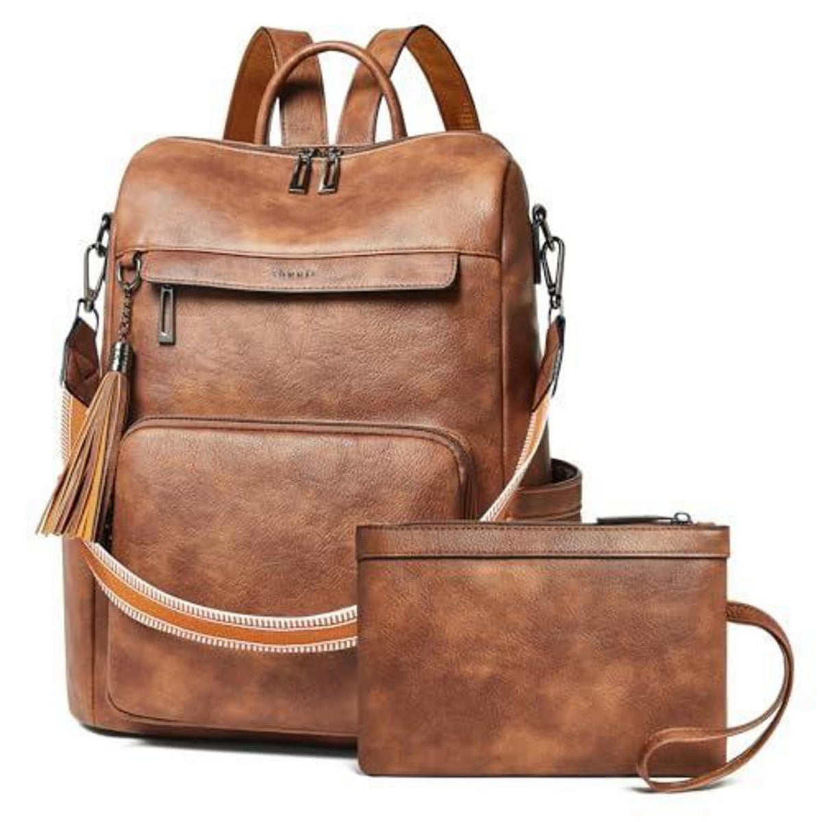 Rucksack Damen Laptopfach 15,6 Zoll Wasserdicht Business in Lederoptik