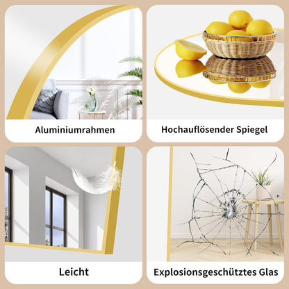 Großer Standspiegel 192x85 cm mit Goldrahmen