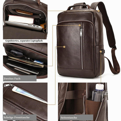 Leder Rucksack 15,6" Laptopfach – Tagesrucksack für Damen & Herren