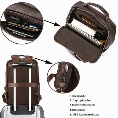 Leder Rucksack 15,6" Laptopfach – Tagesrucksack für Damen & Herren