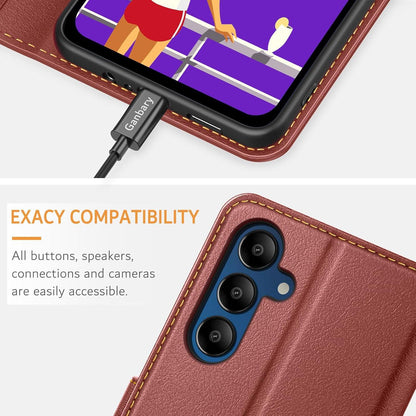 Samsung Galaxy A15 / A15 5G Handyhülle Leder Klapphülle Braun