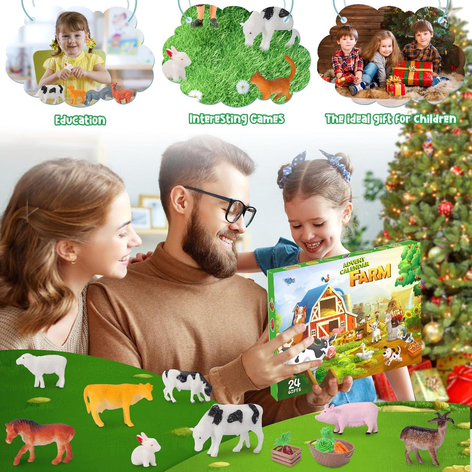Adventskalender Junge 2024 Bauerhof Tiere Hunde Farm 3-10 Jahre