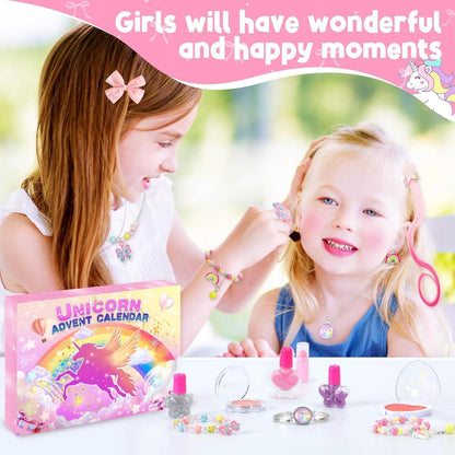 Adventskalender Mädchen 2024: Einhorn Schmuck Kosmetik 24
