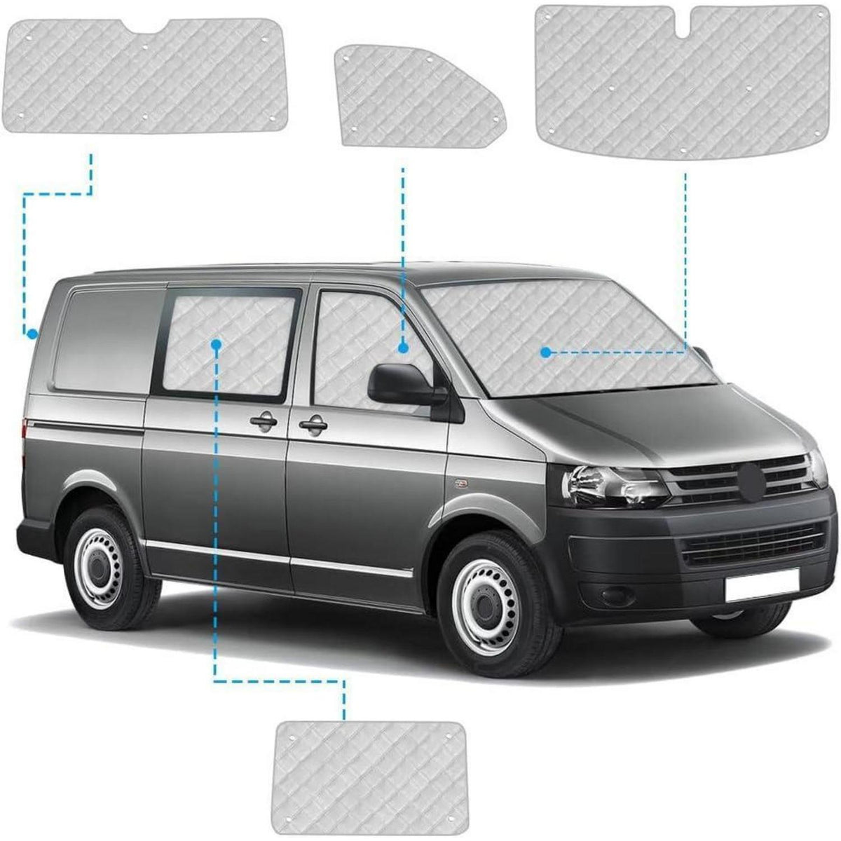 Thermomatte VW T5 T6 Kombi – Sonnenschutz Set 6-teilig