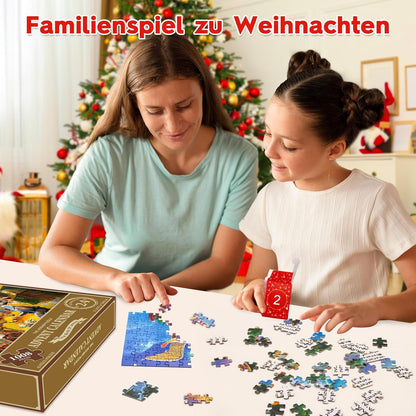 Weihnachten Puzzle Adventskalender Krippenszene 1008 Teile Braun