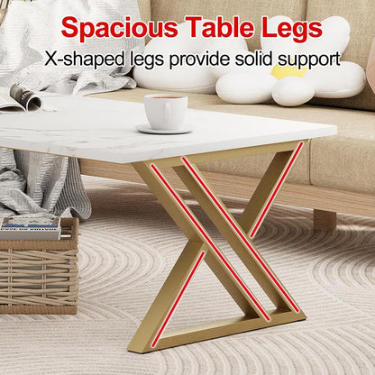 Wohnzimmertisch Couchtisch Teetisch goldfarben rechteckig modern 100 x 40 cm