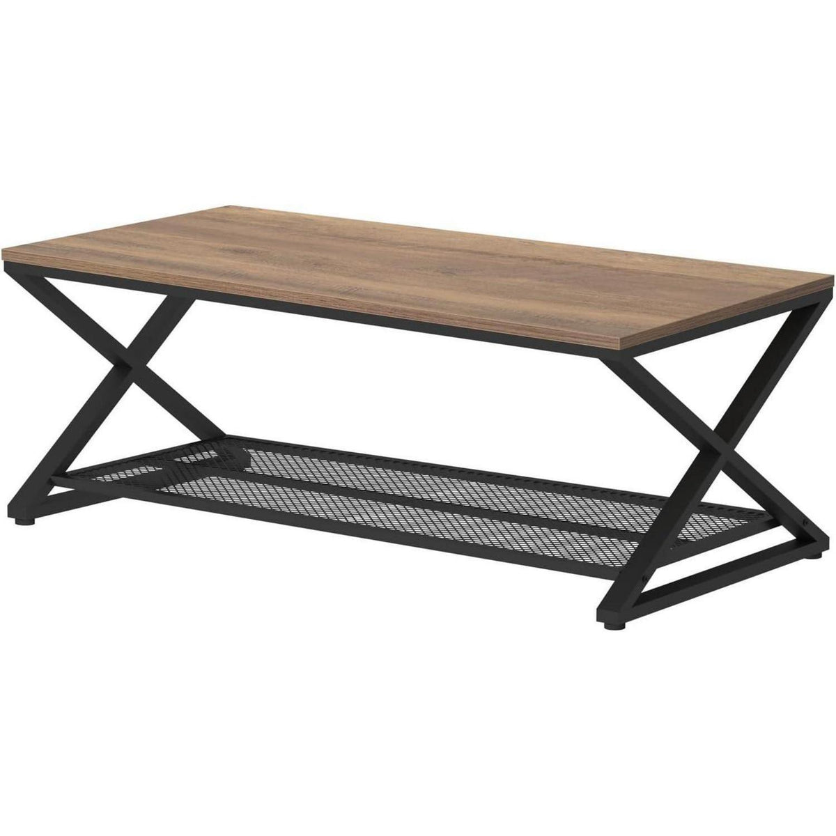 Couchtisch Holz mit Stauraum, rechteckig 120x60 cm, Eiche