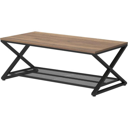 Couchtisch Holz mit Stauraum, rechteckig 120x60 cm, Eiche