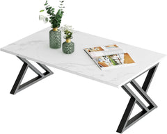 Moderner Couchtisch Schwarz Metallrahmen 100x40x45cm