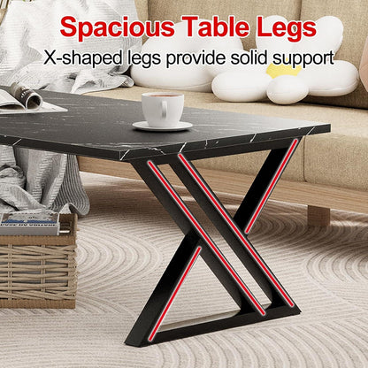 Couchtisch Wohnzimmer Teetisch rechteckig schwarz Metallrahmen modern