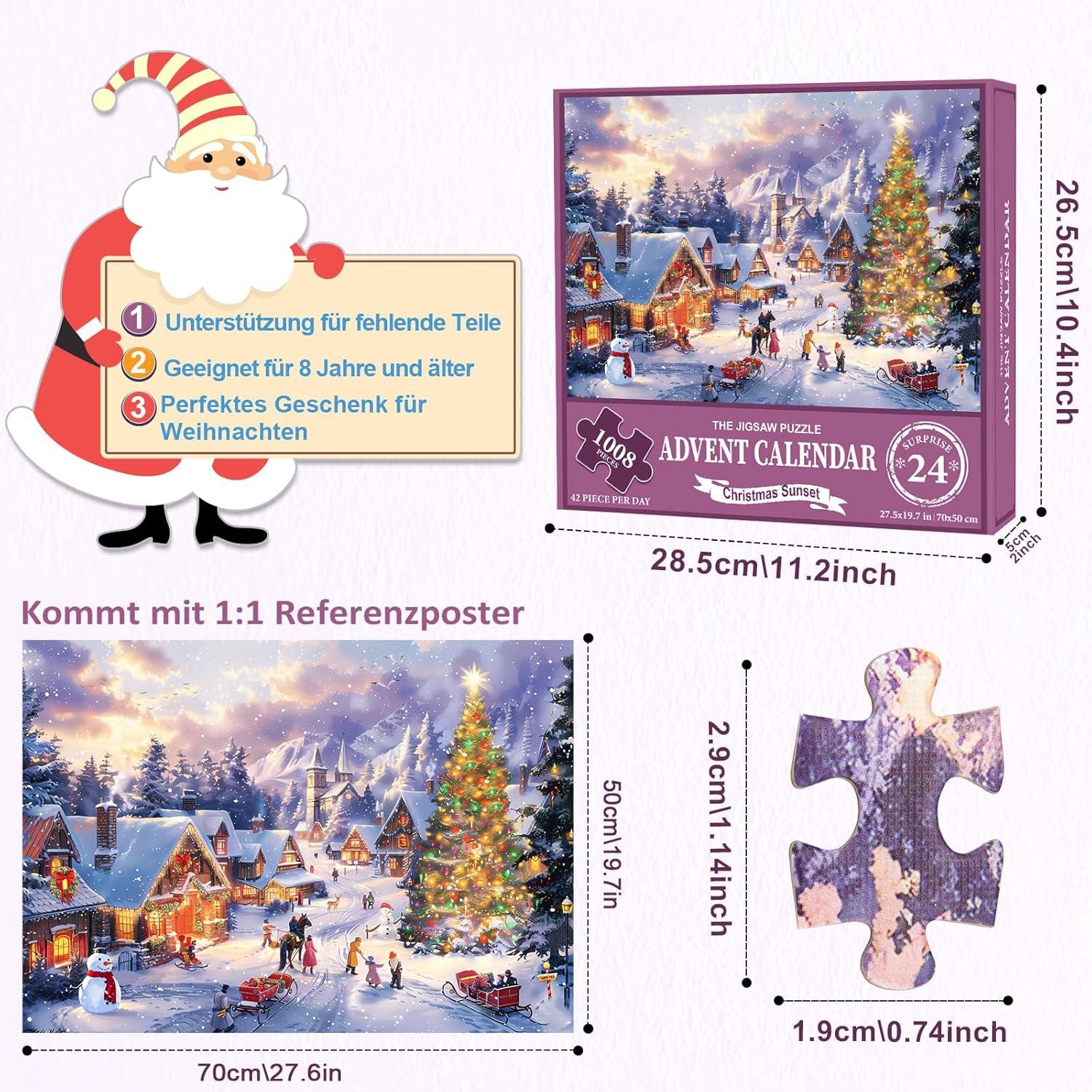 Adventskalender Puzzle 2024 Familienurlaub 1008 Teile Countdown Weihnachten