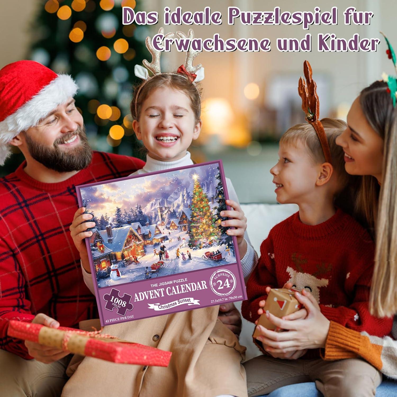 Adventskalender Puzzle 2024 Familienurlaub 1008 Teile Countdown Weihnachten