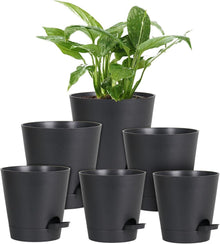 Selbstbewässernder Blumentopf Set 6 Stück 20.3-12.7cm Schwarz