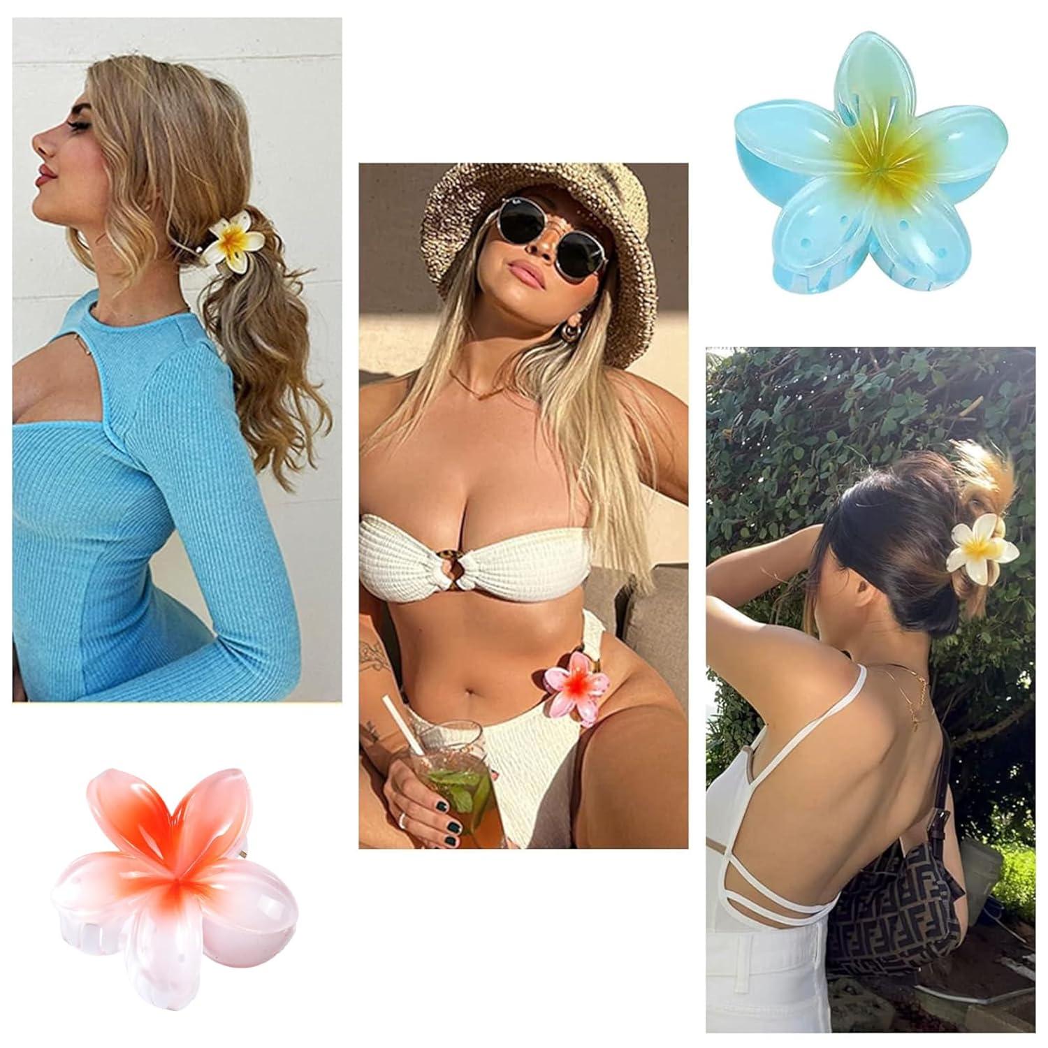 6er Set Blumen-Haarklammern Flower Hair Clips Acryl Haarspangen