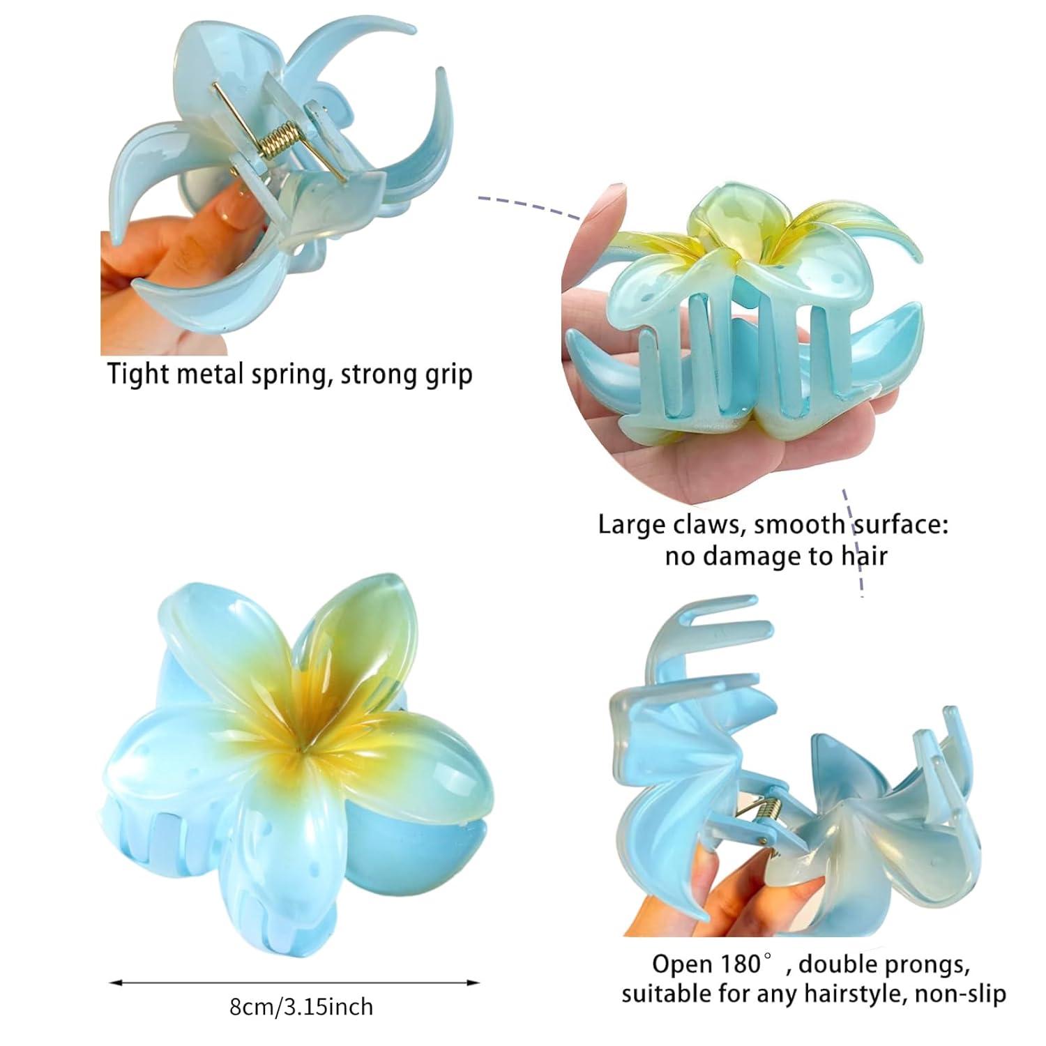 6 Stück Blumen Haarspangen Niedliche Blütenform Acryl Hair Clips für Frauen und Mädchen