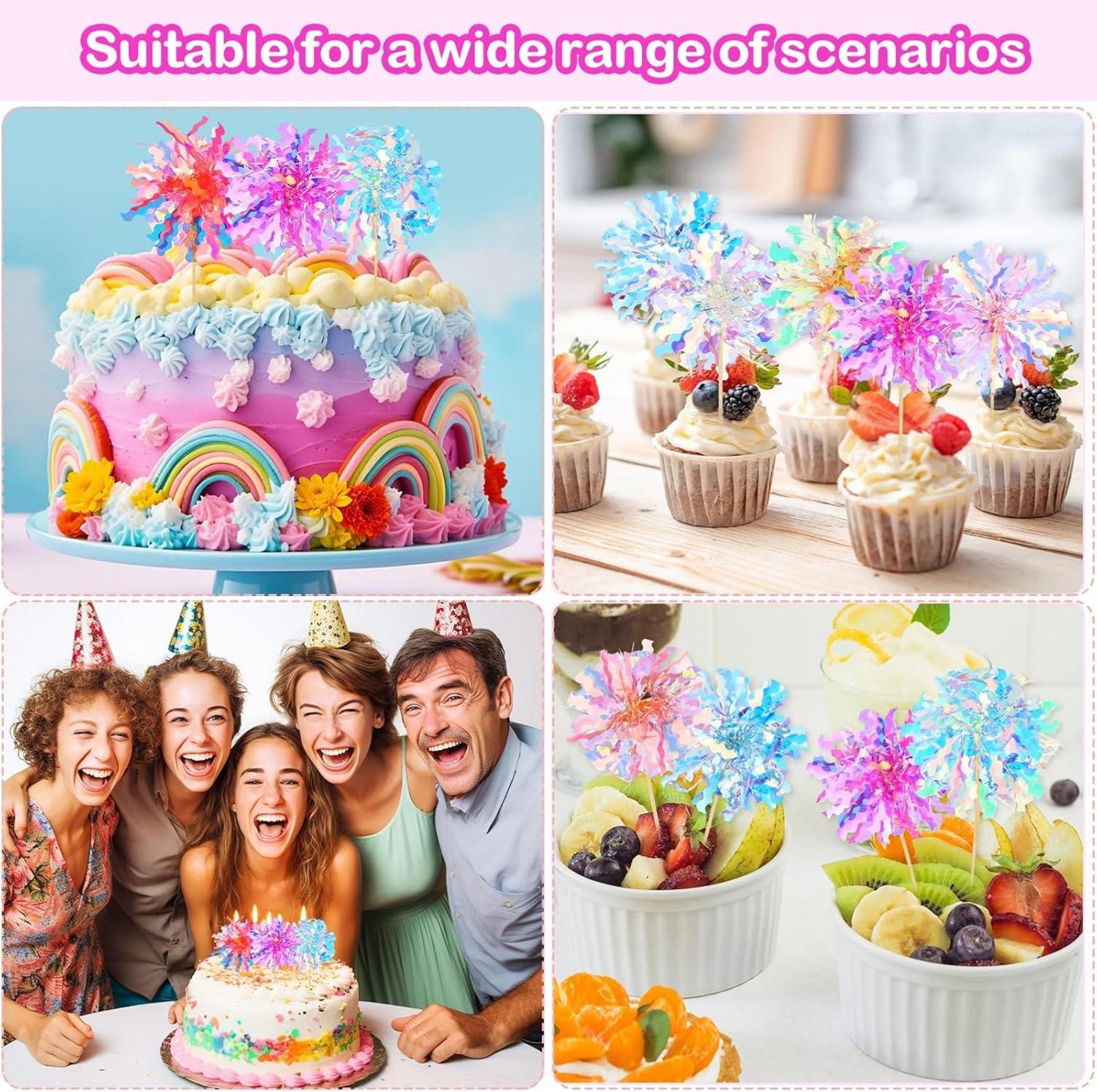 10 Stück Feuerwerk Tortendeko Kuchen Cupcake Geburtstag Hochzeit