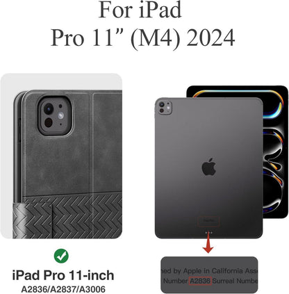AUAUA iPad Pro 11 Zoll Hülle | PU Leder Schutzhülle mit