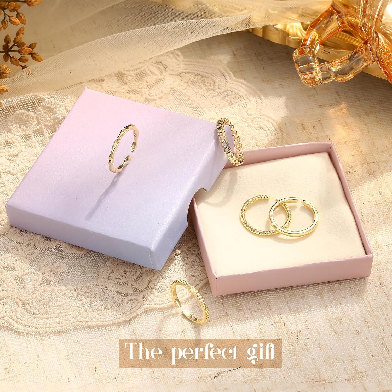 Vergoldete Verstellbare Ringe Set 5 Stück - Gold Daumenring Fingerring