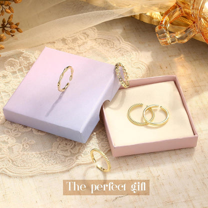 Vergoldete Verstellbare Ringe Set 5 Stück - Gold Daumenring Fingerring