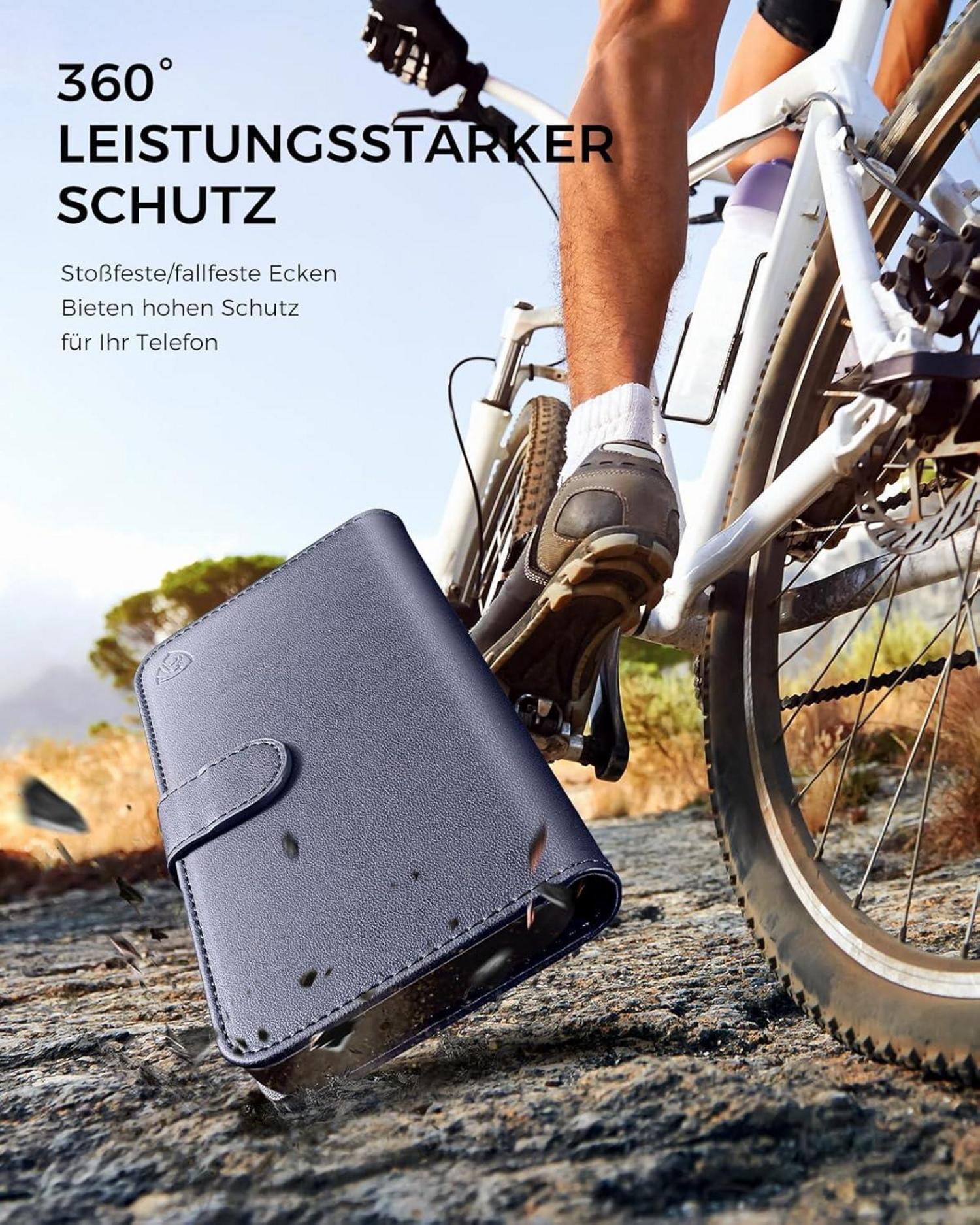Samsung Galaxy S24 Handyhülle 5G Leder Wallet Case Blau