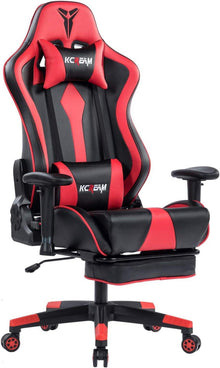 Ergonomischer Gaming Stuhl mit Fußstütze und Lumbalkissen