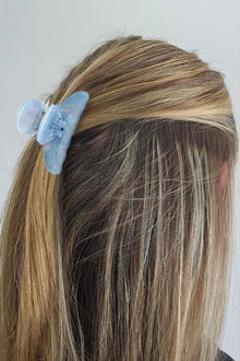 Elegante Muschel-Haarspange Blau mit