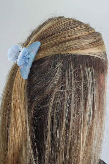 Elegante Muschel-Haarspange Blau mit