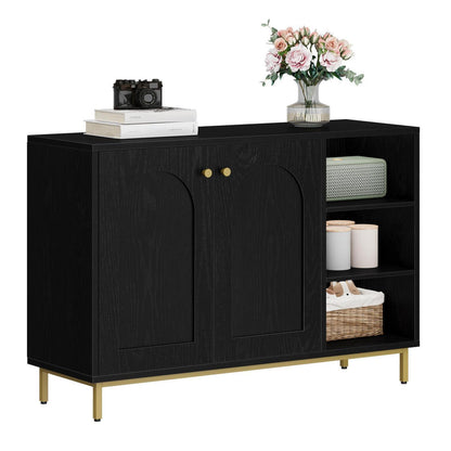 Schwarzer Badezimmerschrank mit 2 Türen & verstellbarem Regal