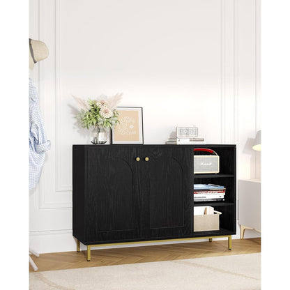 Schwarzer Badezimmerschrank mit 2 Türen & verstellbarem Regal