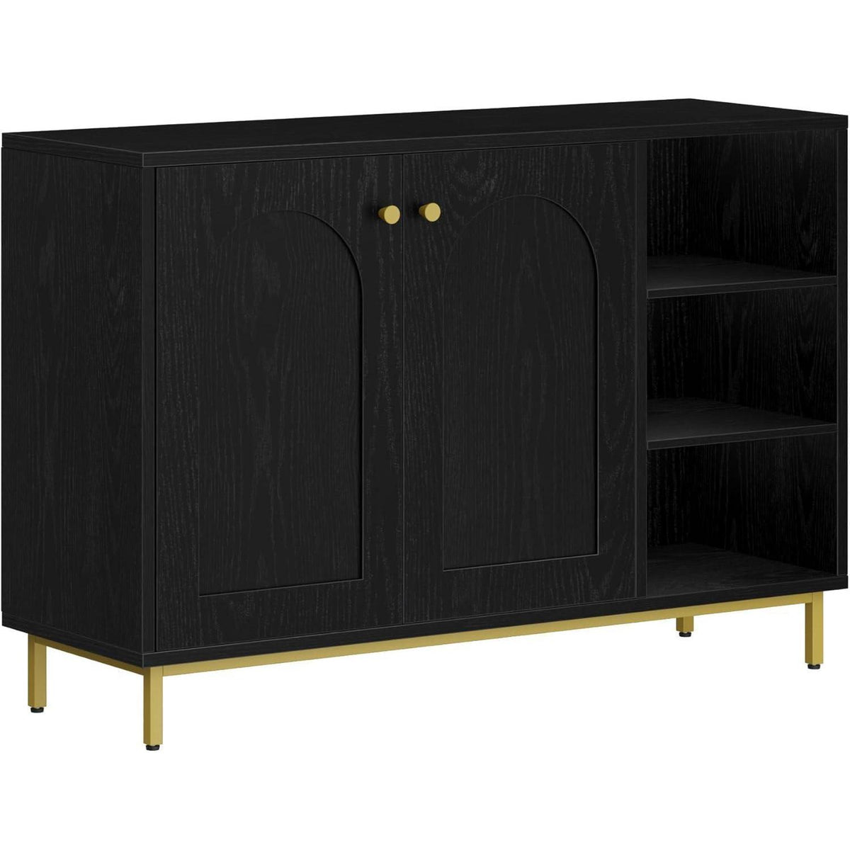 Schwarzer Badezimmerschrank mit 2 Türen & verstellbarem Regal
