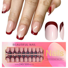 300 Stück Eckige Press on Nails Kunstnägel in 5 Farben