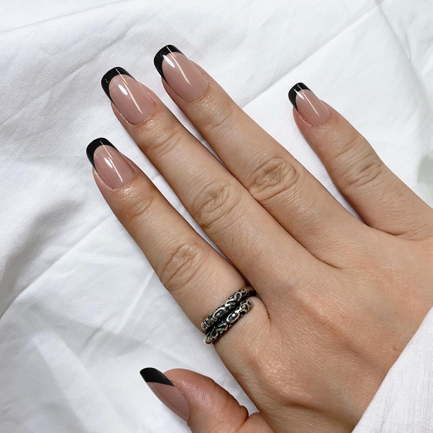 LADYING 300pcs Eckig Nägel Aufkleben Kurz Press on Nails 5 Farben für Frauen