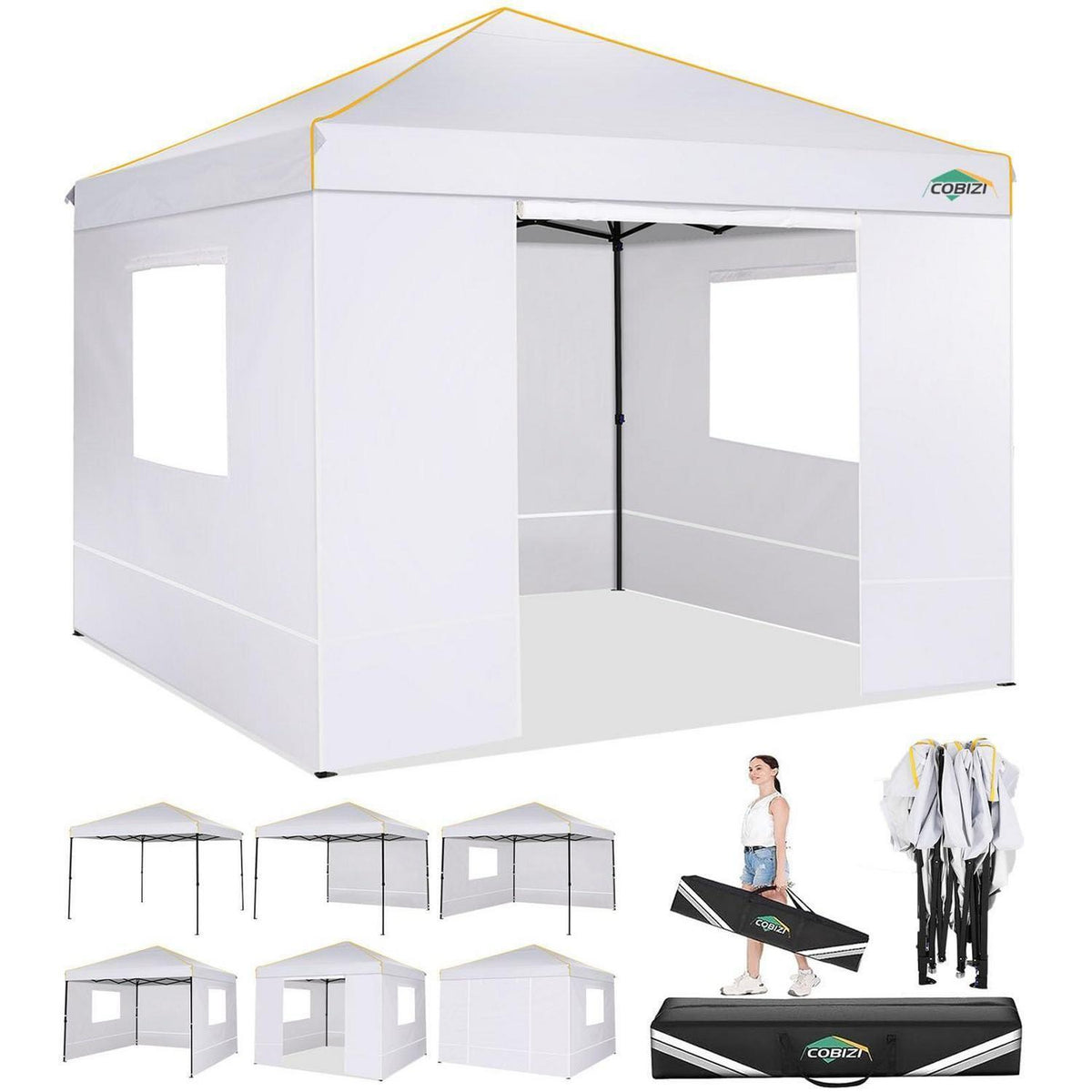 3x3m Faltpavillon Wasserdicht mit Seitenteilen – UV-Schutz 50+
