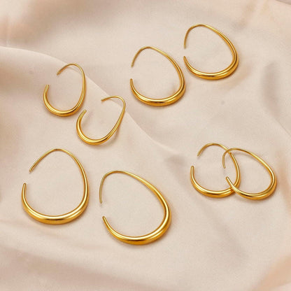 Adramata Damen Edelstahl Creolen Gold Roségold Weißgold 25-40MM