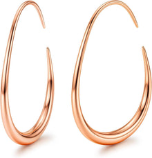 Elegante Edelstahl Creolen Gold Weißgold Roségold 25-40MM