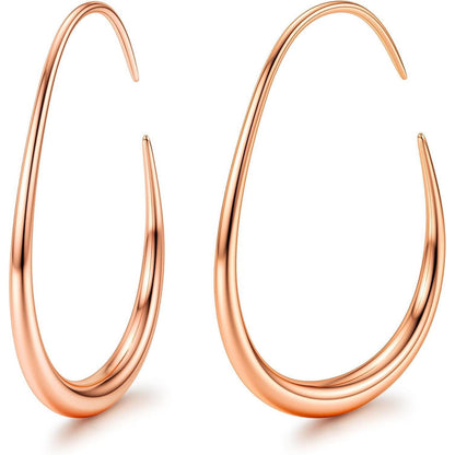 Edelstahl Creolen Damen - 18K Gold/Weißgold/Roségold Ovale
