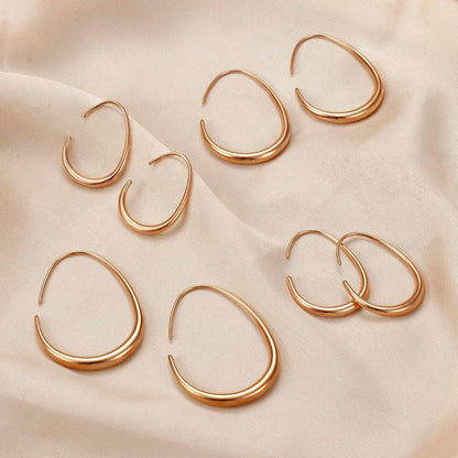 Edelstahl Creolen Damen - 18K Gold/Weißgold/Roségold Ovale