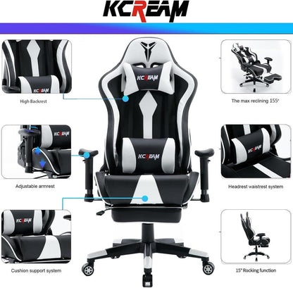 Gaming Stuhl 150kg Belastbarkeit, Ergonomischer Sessel mit