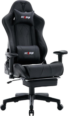 Ergonomischer Gaming Stuhl mit Fußstütze & Lendenwirbelstütze