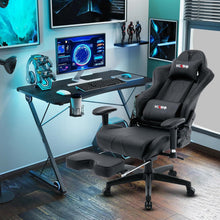 Gaming Stuhl 150kg Belastbarkeit mit Fußstütze Schwarz