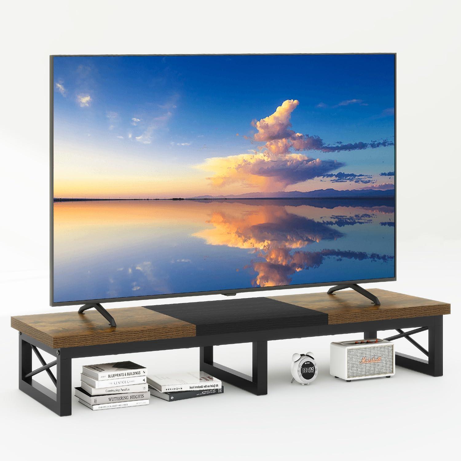TV-Schrank Tisch 114 cm Braun Fernsehtisch bis 60 Zoll