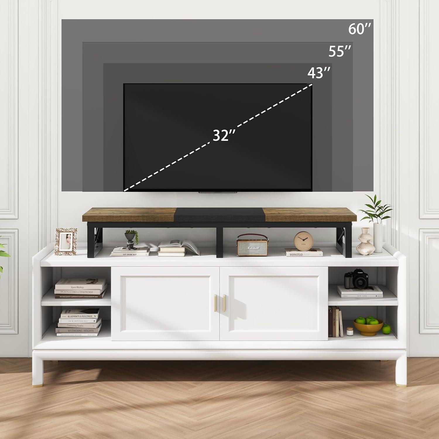 TV-Schrank Tisch 114 cm Braun Fernsehtisch bis 60 Zoll