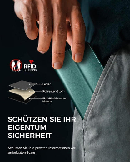 EASDNB Samsung Galaxy S24 Handyhülle Wallet Leder Flip Case Grün