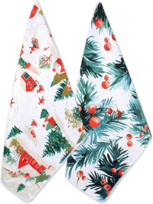 2er Set Weihnachten Küchentücher 40x60 cm Saugfähig & Weich