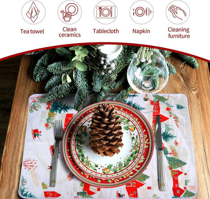 2er Set Weihnachten Küchentücher 40x60 cm Saugfähig & Weich