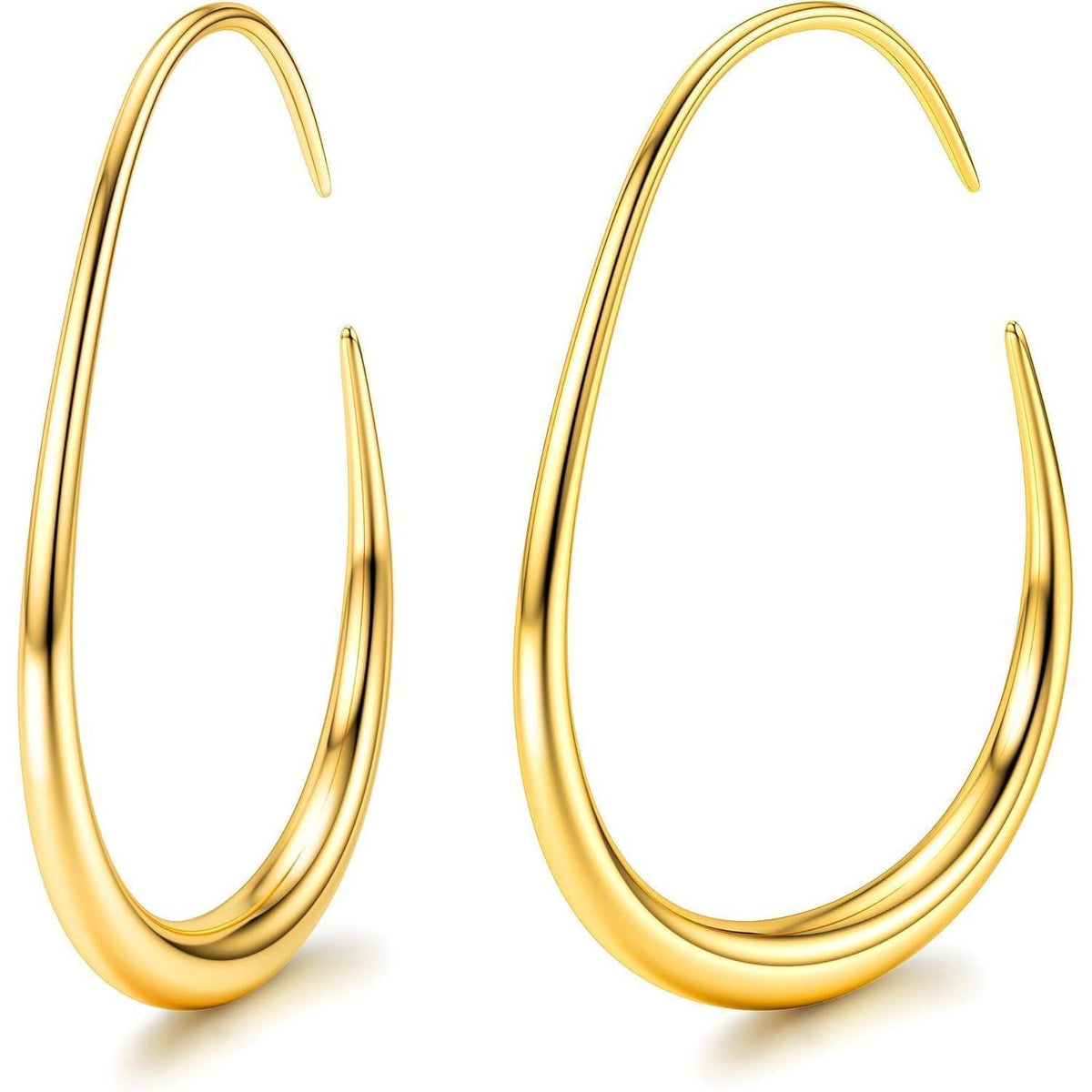 Edelstahl Creolen Damen - 18K Gold/Weißgold/Roségold Ovale