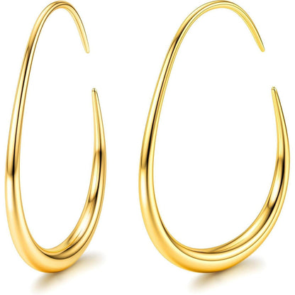 Edelstahl Creolen Damen - 18K Gold/Weißgold/Roségold Ovale